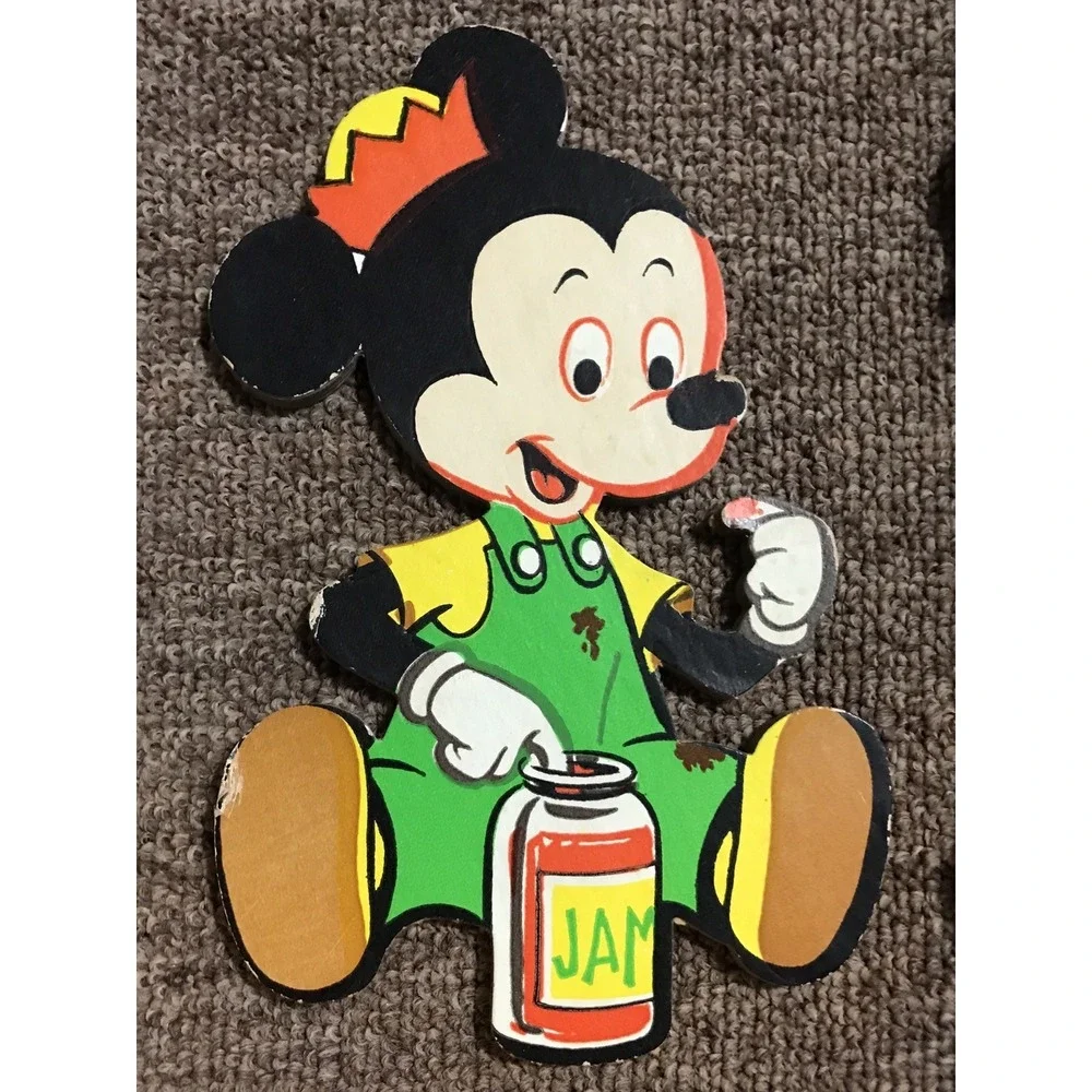 Vintage Walt Disney Productions Mickey Minnie Wall Hanging Nursery Decor